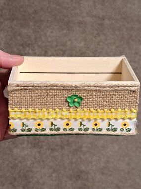 Small Covered Wooden Crate, 3" x 5"